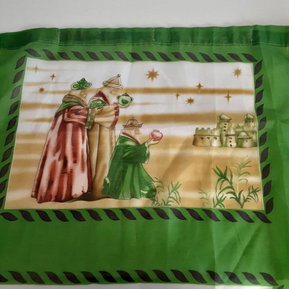 Vintage Christmas We Three Kings Shower Curtain Wall Hanging Unique - Picture 1 of 5